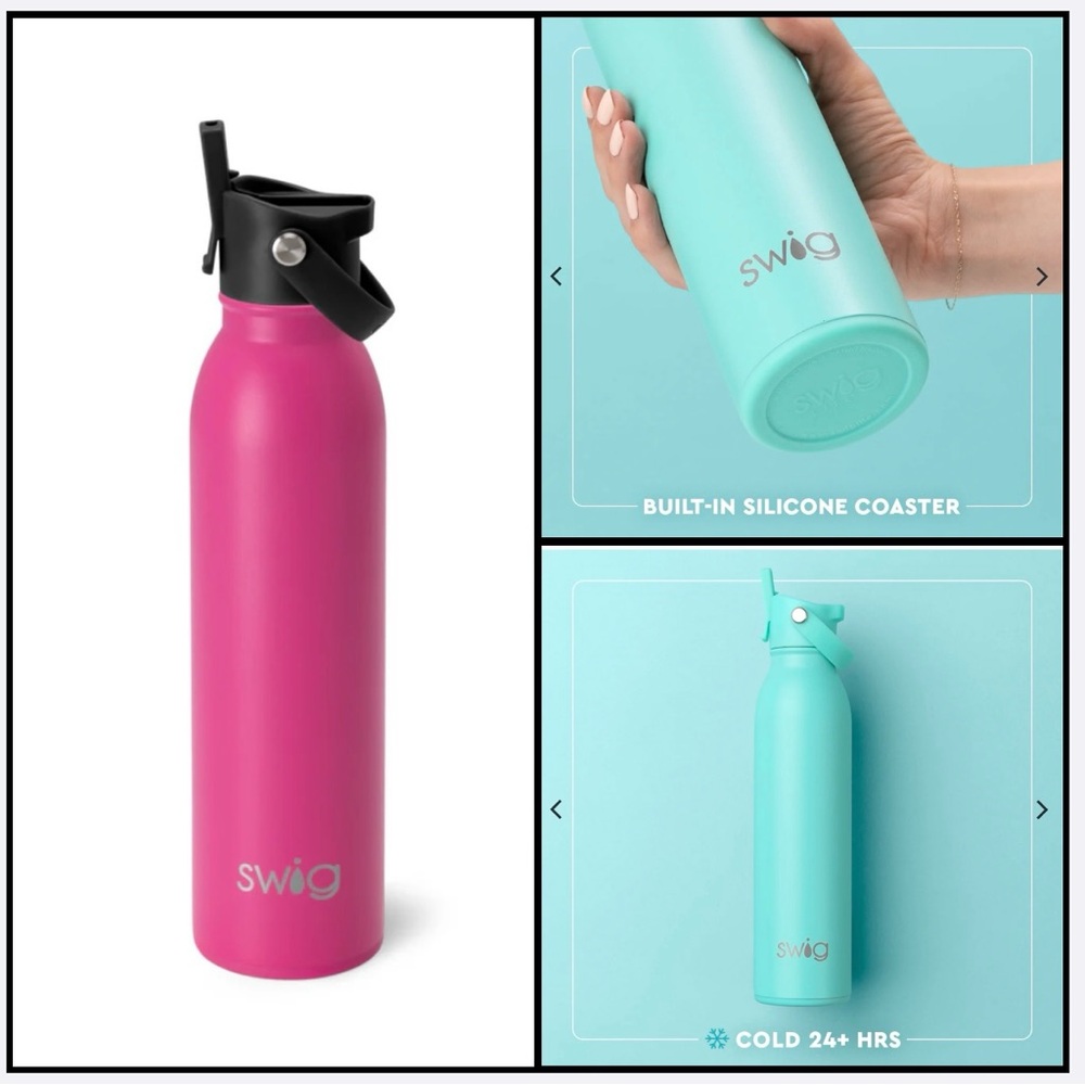Swig Life Flip-Top Water Bottle / 20oz / hot pink (discontinued) / NEW with tag